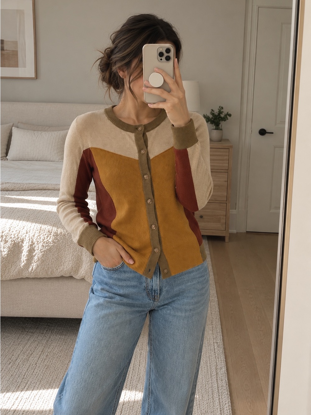 100% Cashmere Colorblocked Marc By Marc Jacobs Cardigan Sweater